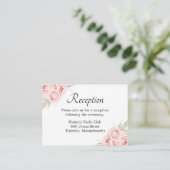 バラ水彩ピンクフローラ結婚披露宴 エンクロージャーカード (スタンド正面)