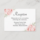 バラ水彩ピンクフローラ結婚披露宴 エンクロージャーカード (正面)