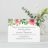 バラ水彩フラワーリハーサルディナー招待状 招待状 (スタンド正面)