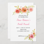 バラ水彩フローラブライダルシャワー招待 招待状 (正面/裏面)