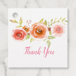 バラ水彩フローラ結婚ズ フェイバータグ