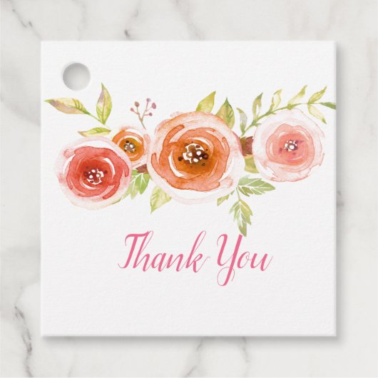 バラ水彩フローラ結婚ズ フェイバータグ (正面)