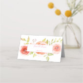 バラ水彩フローラ結婚ズ プレイスカード (裏面)