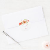 バラ水彩フローラ結婚ズ ラウンドシール (封筒)