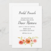 バラ水彩フローラ結婚ブライダル 招待状 (正面/裏面)