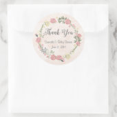 バラ水彩丸シール ラウンドシール (バッグ)