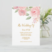 バラ水彩結婚式招待状 招待状 (スタンド正面)