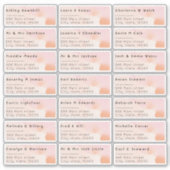 バラ水彩21個人名住所 シール (正面)