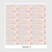 バラ水彩21個人名住所 シール (シート)