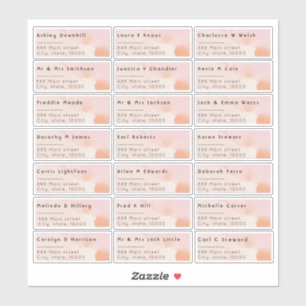 バラ水彩21個人名住所 シール