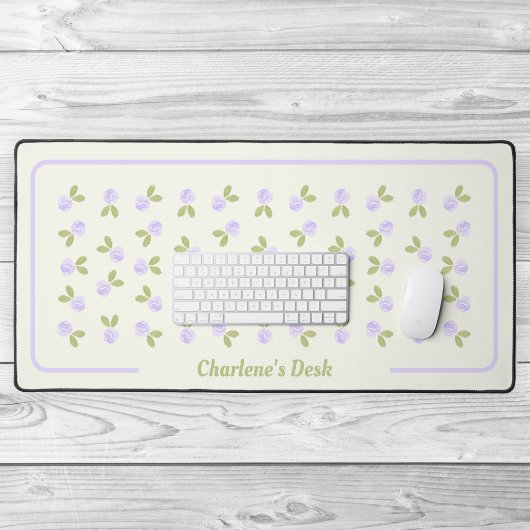 バラ水彩 – アリシアの紫 デスクマット