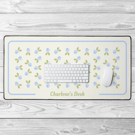 バラ水彩 – アリシアの青 デスクマット