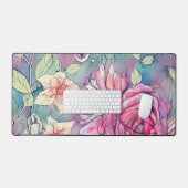 バラ水彩 デスクマット (キーボード&マウス)