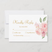 バラ水彩 出欠カード (正面)