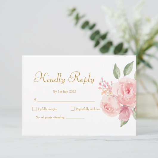 バラ水彩 出欠カード (スタンド正面)