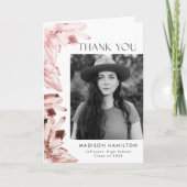 バラ水晶カラー結晶写真卒業 サンキューカード (正面)
