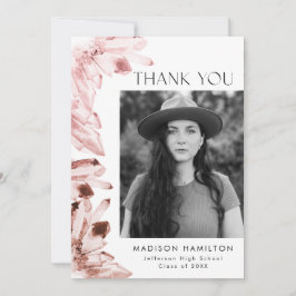 バラ水晶カラー結晶写真卒業 サンキューカード