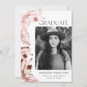 バラ水晶カラー結晶写真卒業 案内状 (正面)