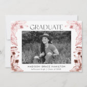 バラ水晶カラー結晶写真卒業 案内状 (正面)