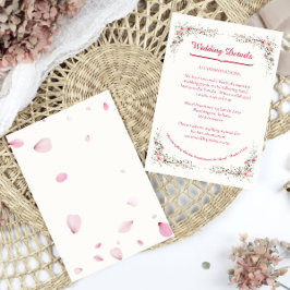 バラ水色フローラエレガントクリスチャン結婚ズ エンクロージャーカード