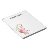 バラ水色フローラ混合物 |カスタマイズ ノートパッド (アングル)