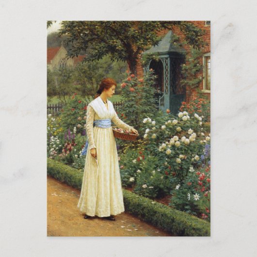 バラ油絵の運命 ポストカード (正面)