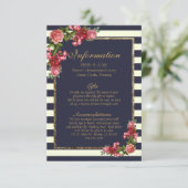 バラ海軍ストライプ金ゴールド結婚情報 エンクロージャーカード (スタンド正面)