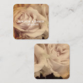 バラ淡い色のの繊細なピンクの写真カスタムアート スクエア名刺 (正面/裏面)