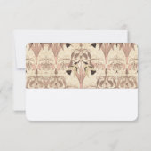 バラ淡い色のアールヌーボーハミングバーズウェディングRSVP Ca 出欠カード (裏面)