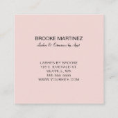 バラ淡い色の金ゴールドフローラモノグラム スクエア名刺 (裏面)