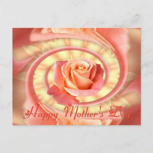 バラ渦巻形の枠 ポストカード (正面)