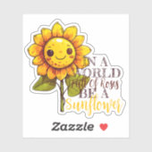 バラ満載の世界でヒマワリ引用文 シール (シート)