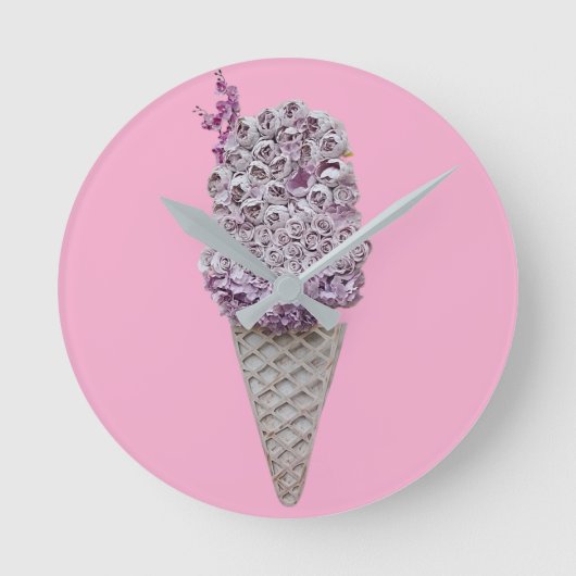 バラ漏斗 ラウンド壁時計 (正面)