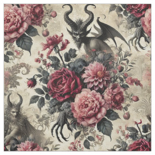 バラ火葬場 – Gothic Statement Tile ファブリック