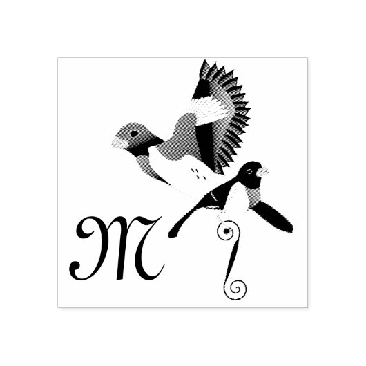 バラ焼きグロッサク（鳥）ショウジョウコウカンチョウバード ラバースタンプ (インプリント)