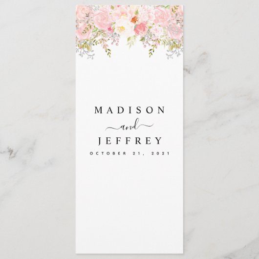 バラ牡丹赤面ピンク結婚ズ メニュー (裏面)