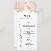 バラ牡丹赤面ピンク結婚ズ メニュー (正面/裏面)