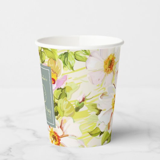 バラ牡丹70thバースデーパーティー紙カップ 紙コップ (左)