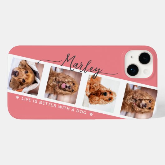 バラ犬の写真コラージュ、犬との生活がより良い Case-Mate iPhoneケース (裏面 (横))