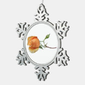 バラ独身の切断 スノーフレークピューターオーナメント (右)