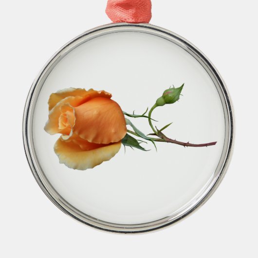 バラ独身の切断 メタルオーナメント (正面)