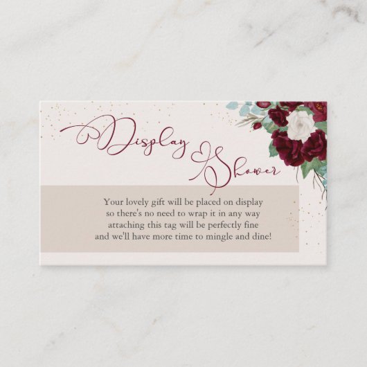 バラ王室の表示シャワー詩なしラップギフトタグ エンクロージャーカード (正面)