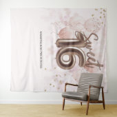 バラ甘い16日バルーンパーティーピンク背景 タペストリー (インサイチュ(横))