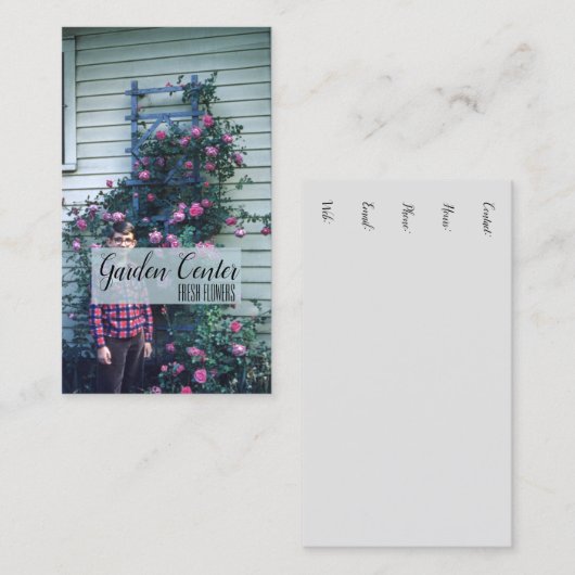 バラ生花アンティーク 名刺 (正面/裏面)