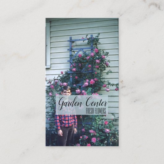 バラ生花アンティーク 名刺 (正面)