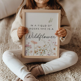 バラ畑のなかで Wildflower Nursery Art フラワー ポスター