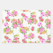 バラ白。 ラッピングペーパーシート (正面)