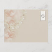 バラ真珠ピンク日付招待状を保存 案内ポストカード (裏面)