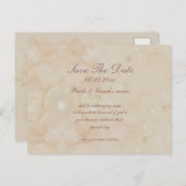 バラ真珠ピンク日付招待状を保存 案内ポストカード (正面/裏面)