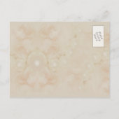バラ真珠ピンク日付招待状を保存 案内ポストカード (裏面)